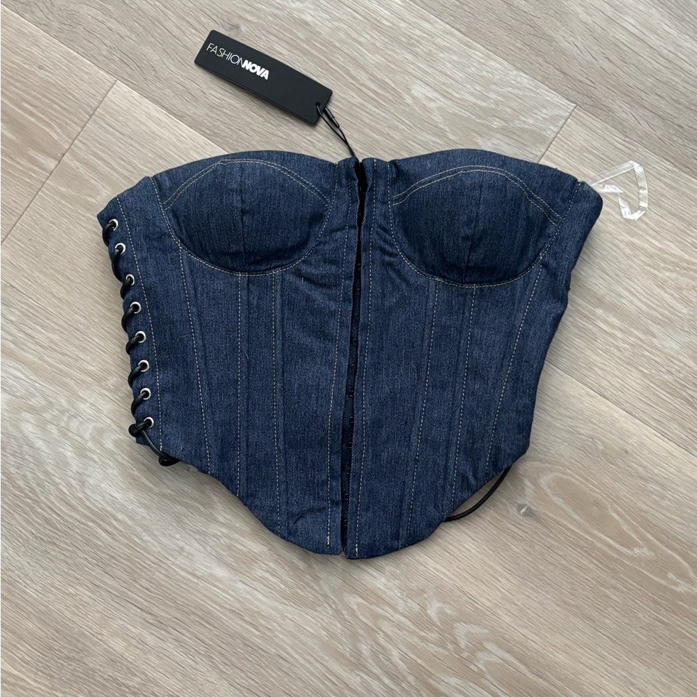Fashion Nova Denim corset top